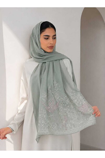 Veil Designer طرحة اوريغامي بوال قماش ياباني بتطريز مختلف علي الطرفين المقاس ...
