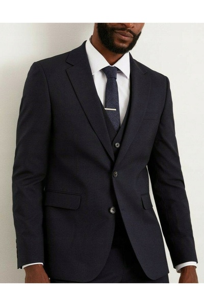 NO BRAND Sacou bleumarin clasic, la un rând de nasturi, slim, Burton 46