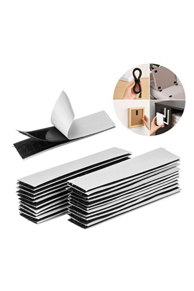 OEM Bandă/autocolant cu scai, model ambalare, scai, negru, 10x2cm, 10 bucăți ...
