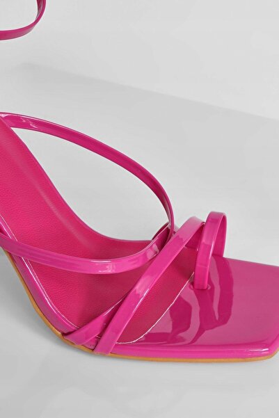 NO BRAND Sandale cu toc Rosa Classic din piele lăcuită cu barete Boohoo 38