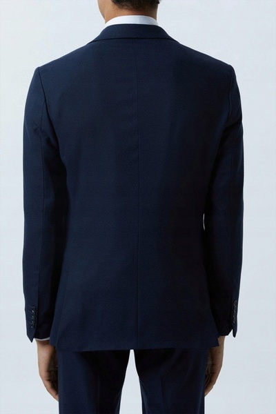 NO BRAND Sacou de costum Burton, bleumarin, la un rând de nasturi, cu rever c...