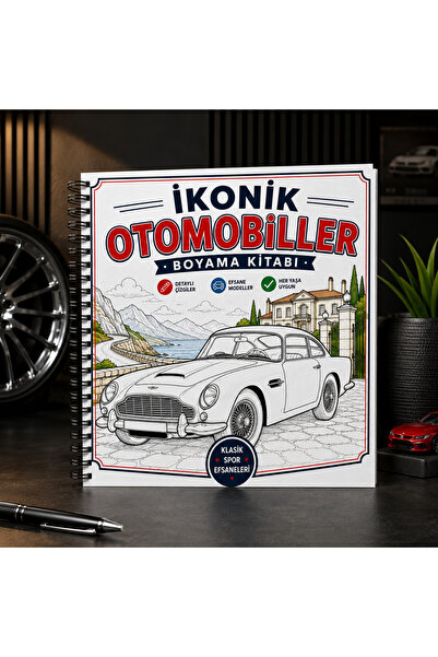 dijihane İkonik Otomobiller Boyama Kitabı | Klasik ve Spor Arabalar, Detaylı ...