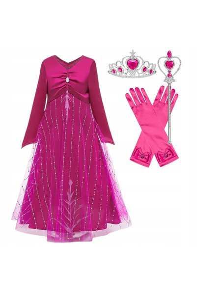 NO BRAND Rochie costum Elsa, noapte magică, pentru bal, carnaval 116 122 cm