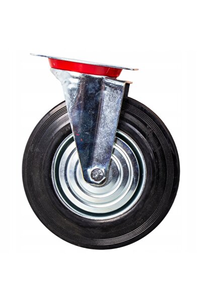 NO BRAND Roată pivotantă metalică cu cauciuc 200mm