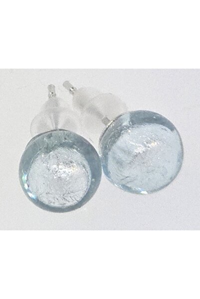 OEM AGO Murano Glass Acqua Chiarissimo Cercei, 8mm, argint, oțel inoxidabil