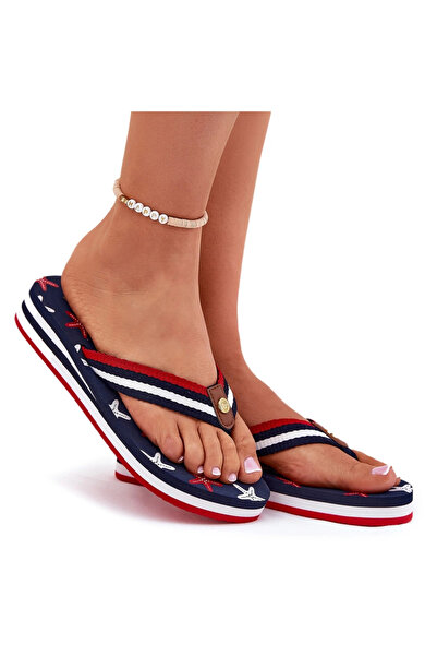 Big Star Shoes Șlapi cu platformă de damă Big Star RR274A127 bleumarin 36