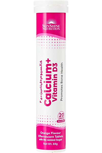 Sunshine Nutrition Calcium Vitamin D3 Effervescent, 20 Tablets
