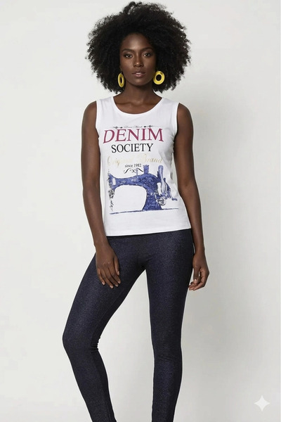 ALFA AKSESUAR 03 Berrak Women's Denim Printed Leggings Set 2481