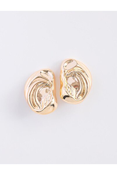 Jimmy Key Gold Color Spiral Shiny Modern Earrings