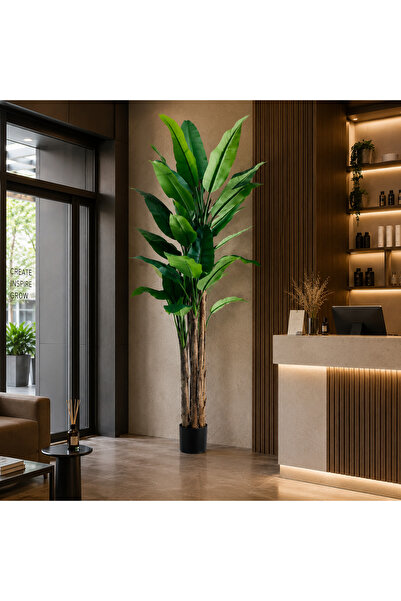 Alessandro DESIGN Decoratiune Bananier, 210 cm, 31 frunze, Verde