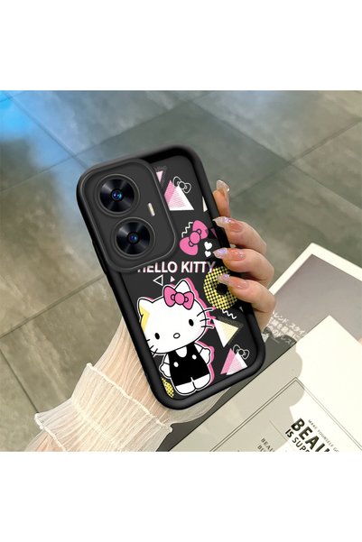 ucuc Realme C55 Compatible Black Silicone Case with Shockproof Camera Protection