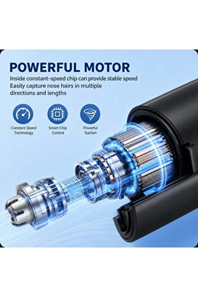 LA LUSH 2-in-1 Electric Ear & Nose Hair Trimmer for Men & Women, USB Rechargeable Facial Hair & Eyebrow Trimmer, Dual Detachable Heads, Portable Painless Grooming Shaver - Black