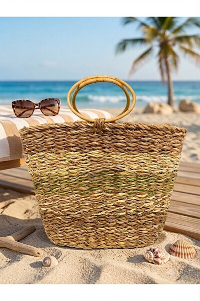PANALI Wicked Straw Beach Bag 42 X 34 cm