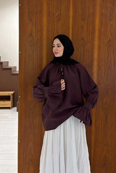 Faya Boutique بلوزة موردوم فيلينا بأكمام واسعة