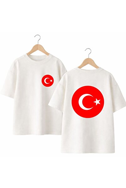 playwear تي شيرت مطبوع عليه شعار علم تركيا من الخلف والصدر الأمامي، مصنوع من ...