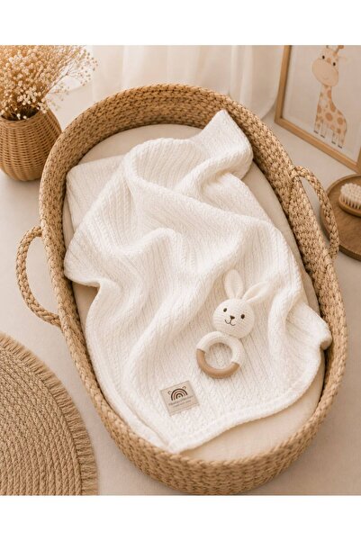 Fulya Tuhafiye بطانية بيبي بيكيه محبوكة من Ftbabycollection، بطانية أطفال قطن...