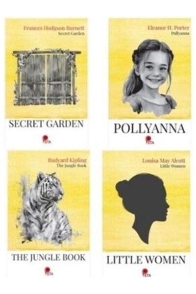 peta kitap English classics 4 books (the secret garden-pollyanna-the jungle b...
