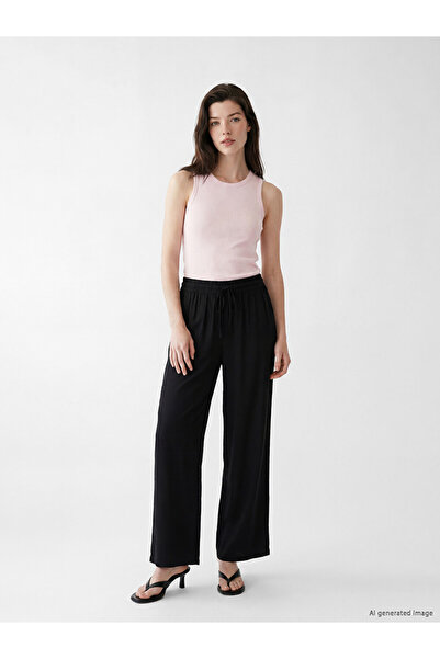 LC Waikiki Pantaloni de damă cu talie elastică și picior larg