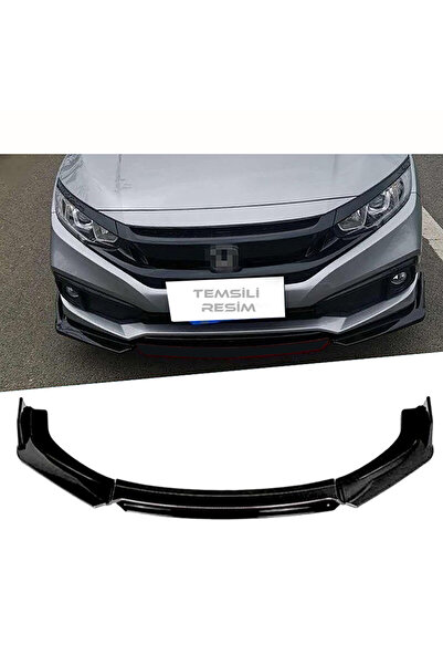 HasAkman Kia Stonic 2017+ Siyah Şeritli Renkli Ön Ek Ön Lip Piona Black 4 Prç