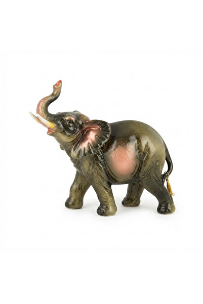 AKDC Zeem Olive Green Polyresin Elephant Figurine – 15×20 cm
