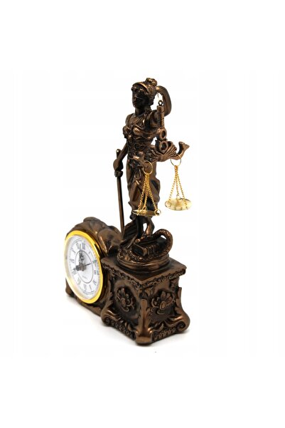 NO BRAND Ceas decorativ de podea din bronz, cu figura lui Temida, cu o sabie ...