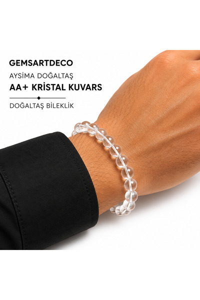 gemsartdeco Crystal Quartz Frequency Enhancer Natural Stone Bracelet