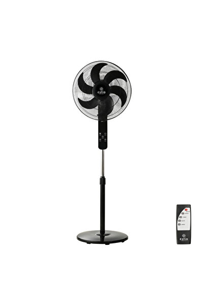 Estia Home Art ESTIA ΑΝΕΜΙΣΤΗΡΑΣ ΣΤΑΝΤ ΕΠΙΔΑΠΕΔΙΟΣ BOW 40cm 60w ΜΑΥΡΟΣ ΜΕ ΤΗΛ...