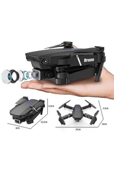 thebestnzm Çift Kameralı Katlanabilir Wi-Fi Drone, 720P HD Görüntü ve LED Işıklı Uzaktan Kumandalı Model