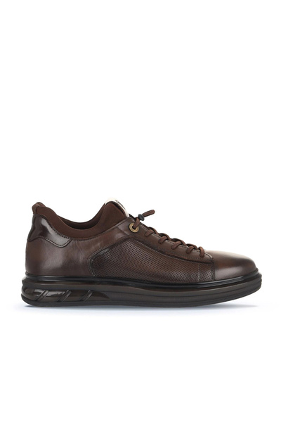 BUENO Brown Silver Printed Leather Men's Casual Shoes