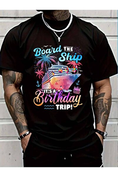 4Car تي شيرت قطني 100% بتصميم 'The Ship It's A Birthday Trip Cruise' متطابق ل...