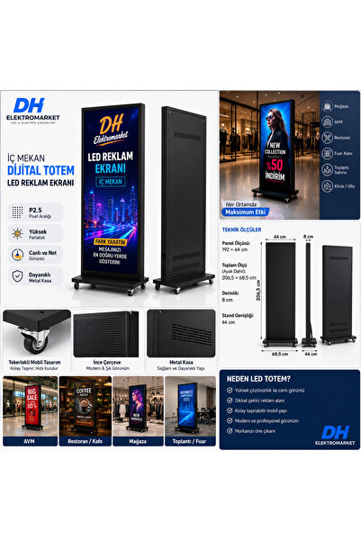 DHELEKTROMARKET DH Elektromarket P2.5 LED Reklam Ekranı 192x64 cm | 768×256 P...
