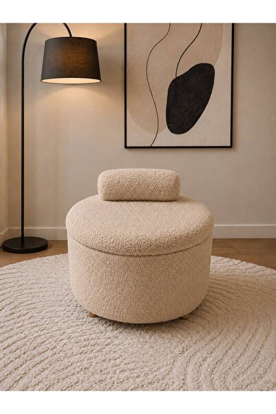 own home JÜPİTER SANDIKLI BERJER, TEDDY KUMAŞ KAPLAMALI AHŞAP AYAKLI MODERN B...