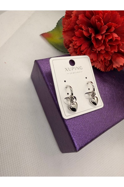 XUPING JEWELRY أقراط XUPING على شكل قلب متدلي من الفولاذ المقاوم للصدأ