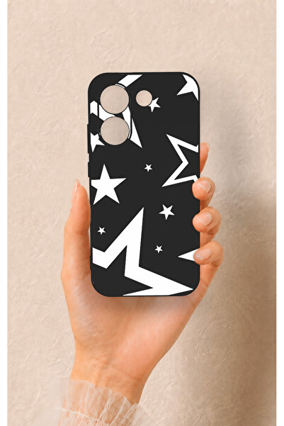 Vip Case Poco X8 Pro Uyumlu Siyah Mega Star Desenli Silikon Kılıf