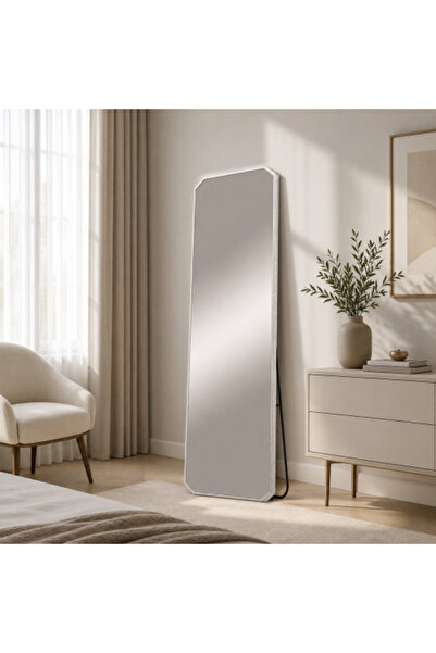 on home مرآة ألومنيوم بإطار فضي - مقاس 170 × 50 سم
