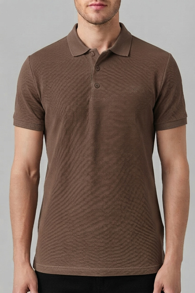 Cazador Men's Slim Fit 100% Cotton Pique Polo Collar T-Shirt Basic Short Slee...