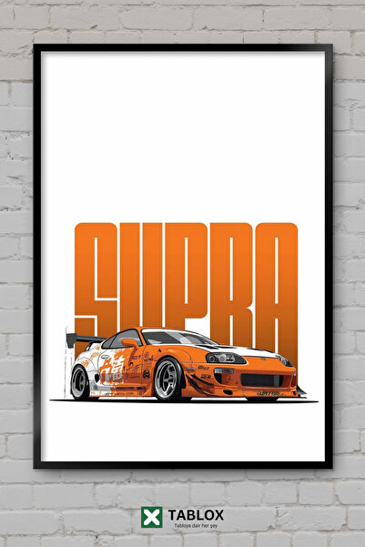 TABLOX Πορτοκαλί Toyota Supra Mk4 Fast and Furious Διακοσμητικό Τραπέζι MDF μ...