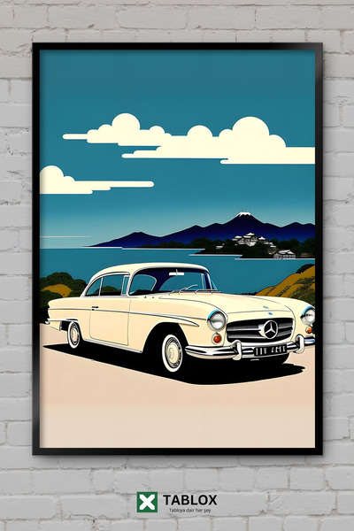 TABLOX Masă decorativă din MDF cu aspect retro, nostalgic, clasic, cu ramă, c...