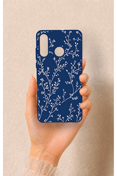 Vip Case Huawei P30 Lite Uyumlu İnce Yaprak Dalı Desenli Silikon Kılıf