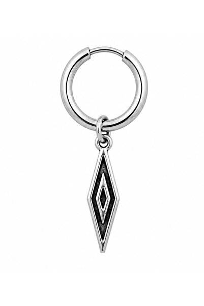 Blisse Piercing Unisex Silver Color Surgical Steel Dangle Geometric Rhombus F...