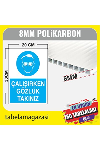 DURAK REKLAM Work Safety Sign for Wearing Glasses While Working A4 20X30 cm