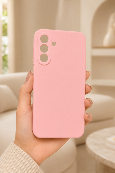 Hatreds Samsung Galaxy A27 Uyumlu Yumuşak Mat İnce Silikon Kılıf - Pembe