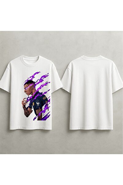 kylian mbappe baskılı oversize t-sirth