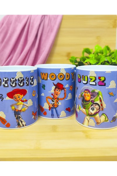 kuttuushop Toy Story 3'lü Arkadaşlık Kupası Büyük Bardak Kahve Çay Fincanı ve...