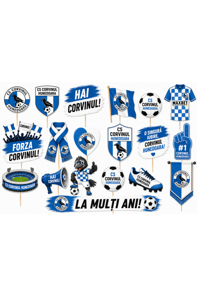 DecoParty Set de decorațiuni pentru tort – Tematică Echipa de Fotbal CS CORVI...