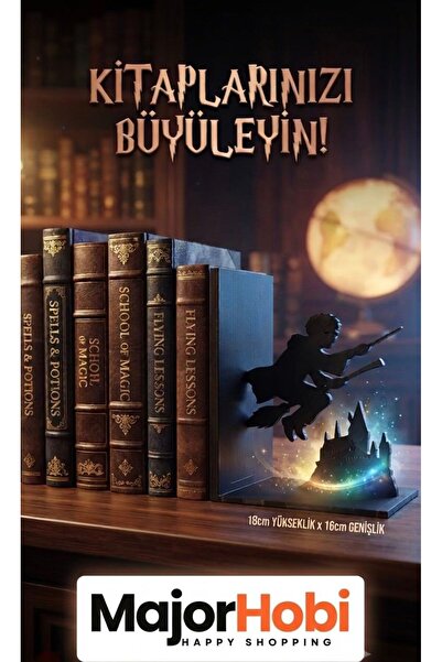 Major Hobi Harry Potter Temalı Kitap Desteği 18x16 cm – Dekoratif Kitap Tutuc...