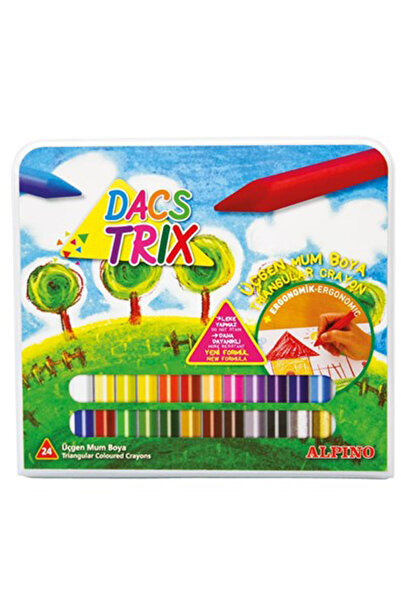 Alpıno Mum Pastel Boya Dacstrix Çantalı Üçgen 24 Renk DA000127 24
