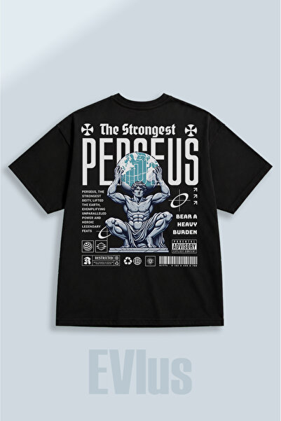 EVIus Oversize μπλουζάκι με στάμπα Perseus, 100% βαμβακερό, με λαιμόκοψη ποδη...