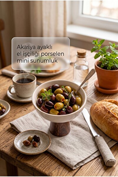 Frolde Akasya Ayaklı Porselen Mini Sunumluk Çerezlik Sosluk Reçellik Kahvaltı...