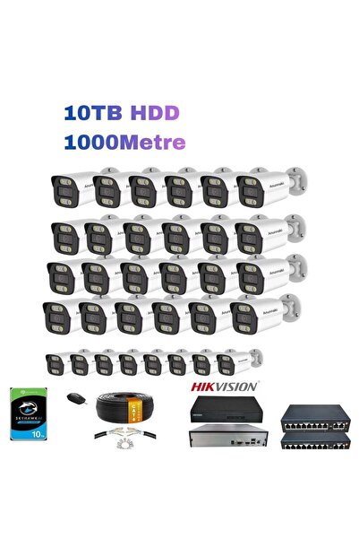 Hsc bilişim 32’Li 5Mp Ip Kamera Seti | Poe | Hikvision Nvr | İç/Dış Mekan | 1...